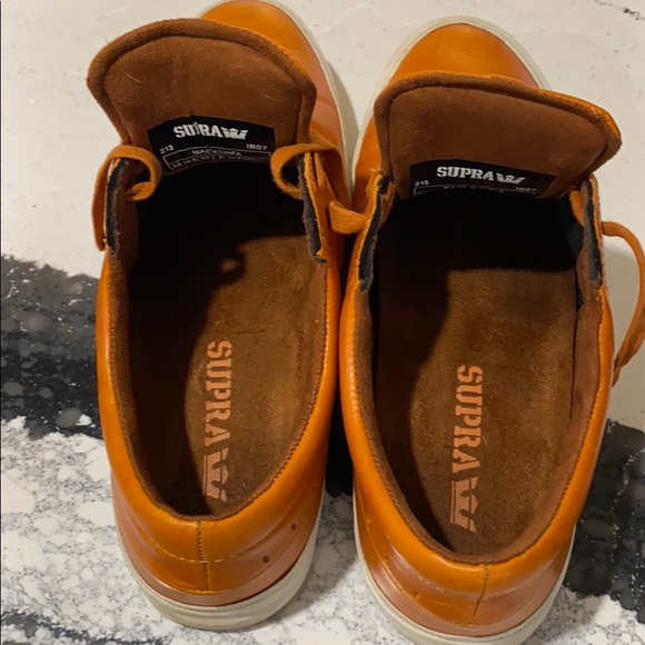 Men’s SUPRA low cut brown vegan leather 10.5 suede - Picture 7 of 7